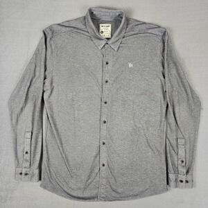 YoungLA Button Down Shirt‎ Mens Extra Large XL Solid Gray Long Sleeve EUC